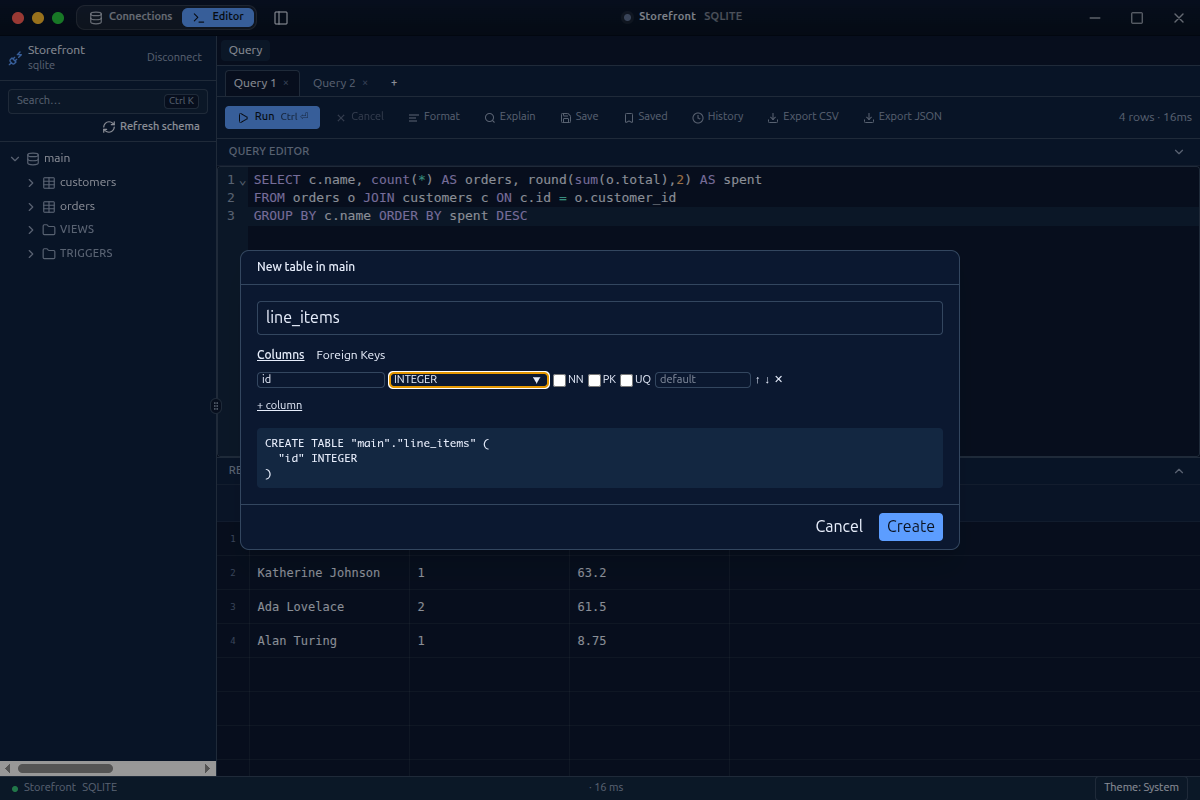 fordb create-table designer